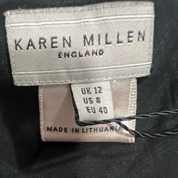 Karen Millen Lace Corset Dress Cream Black - Picture 16 of 17